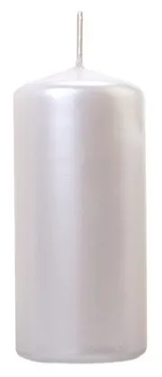 6 candele bianco perla 12cm