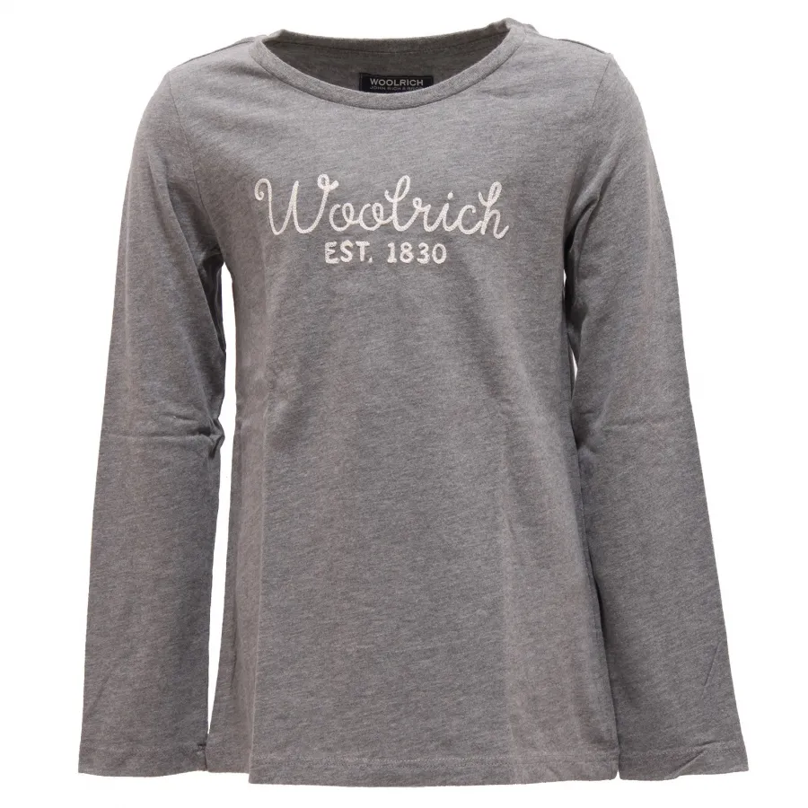 6622T maglia bimba WOOLRICH grigio manica lunga t-shirt long sleeve kid