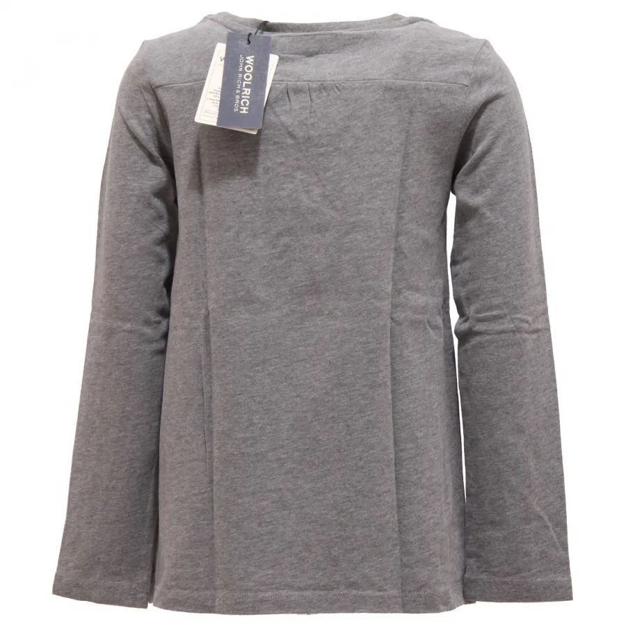 6622T maglia bimba WOOLRICH grigio manica lunga t-shirt long sleeve kid