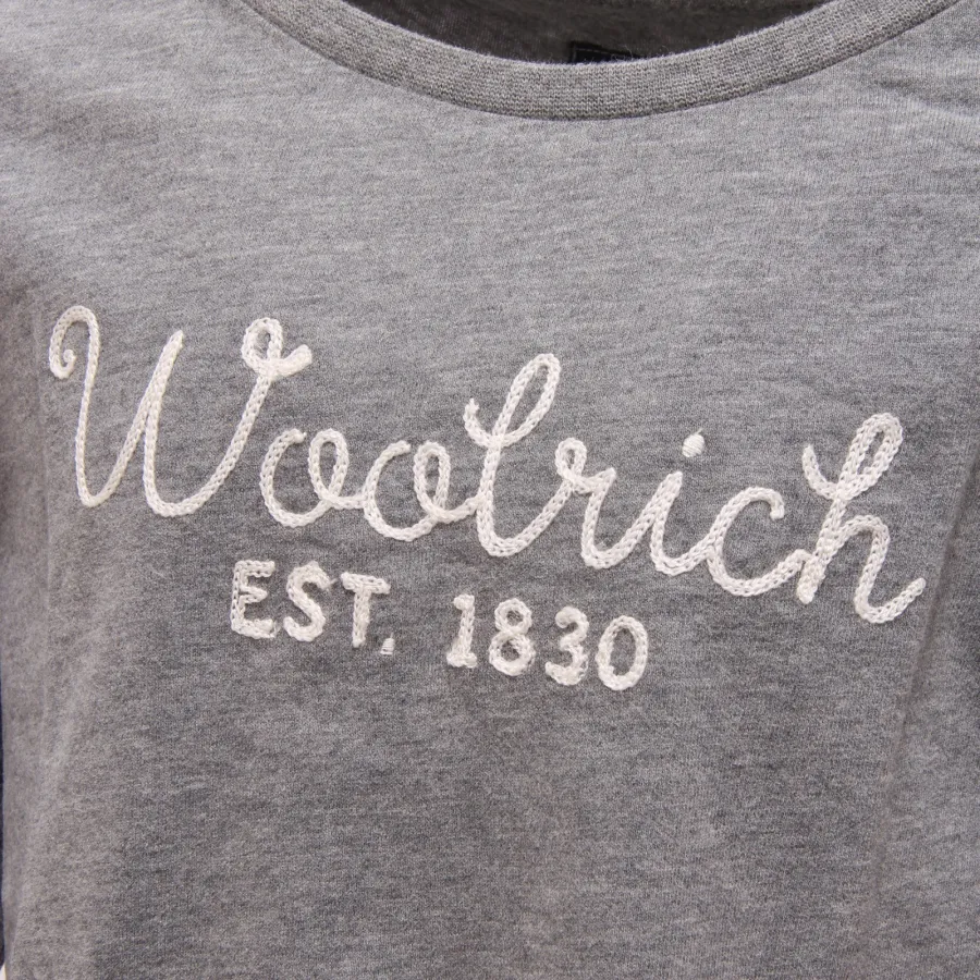 6622T maglia bimba WOOLRICH grigio manica lunga t-shirt long sleeve kid