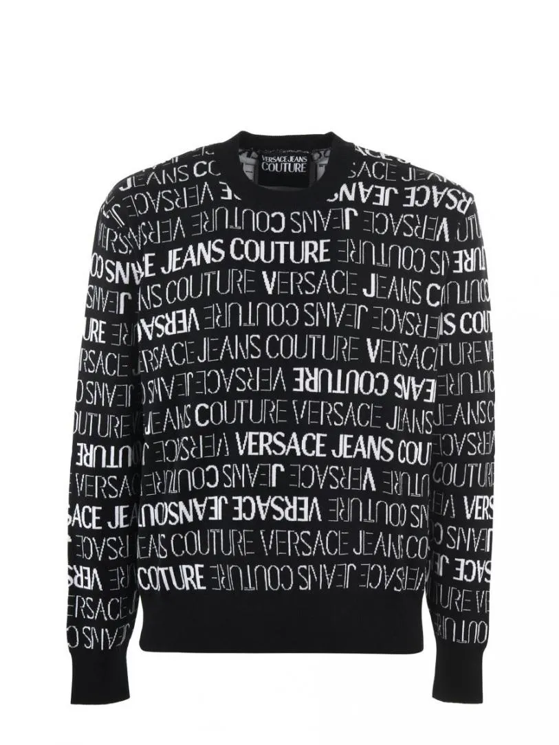 73GAFM13 MAGLIONE MULTILOGO Nero Bianco