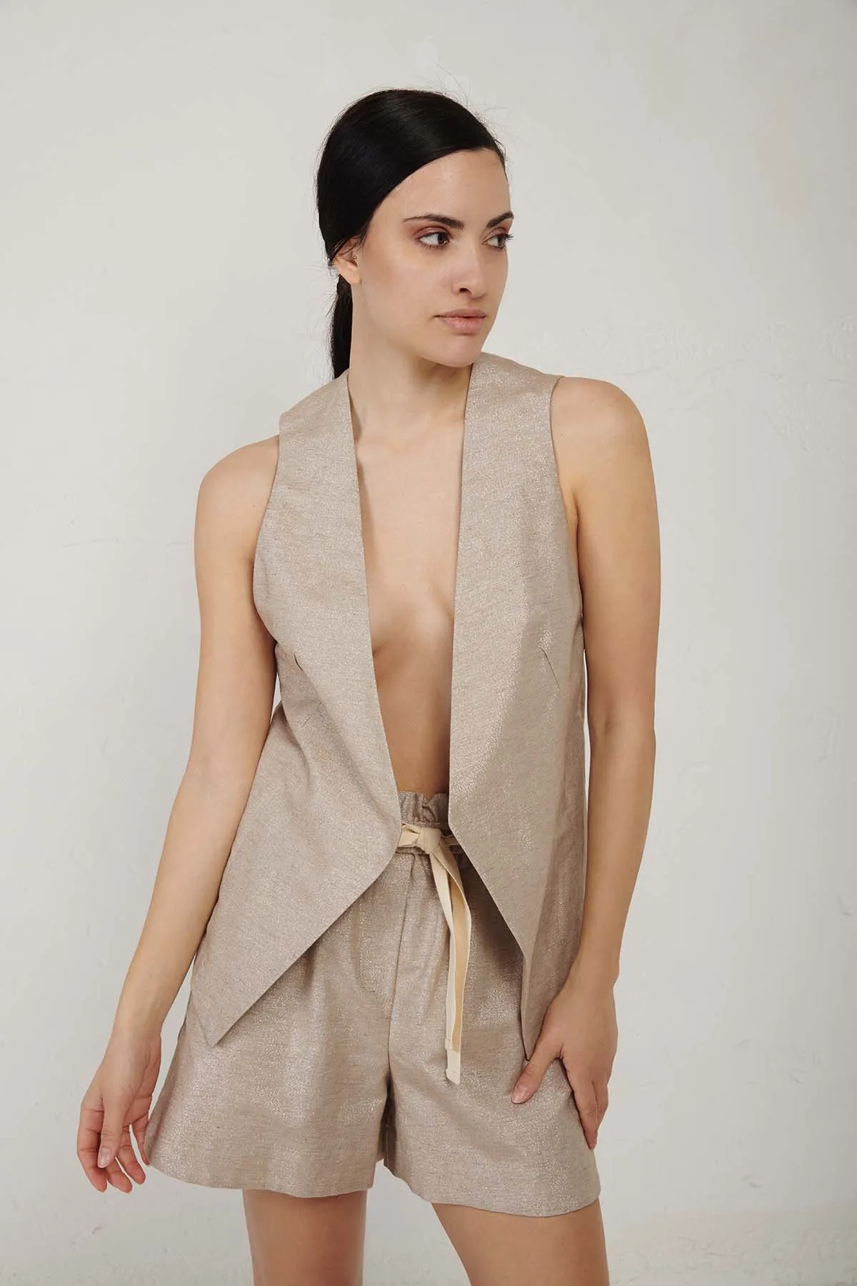 8PM gilet HUGO in tessuto lurex ecologico