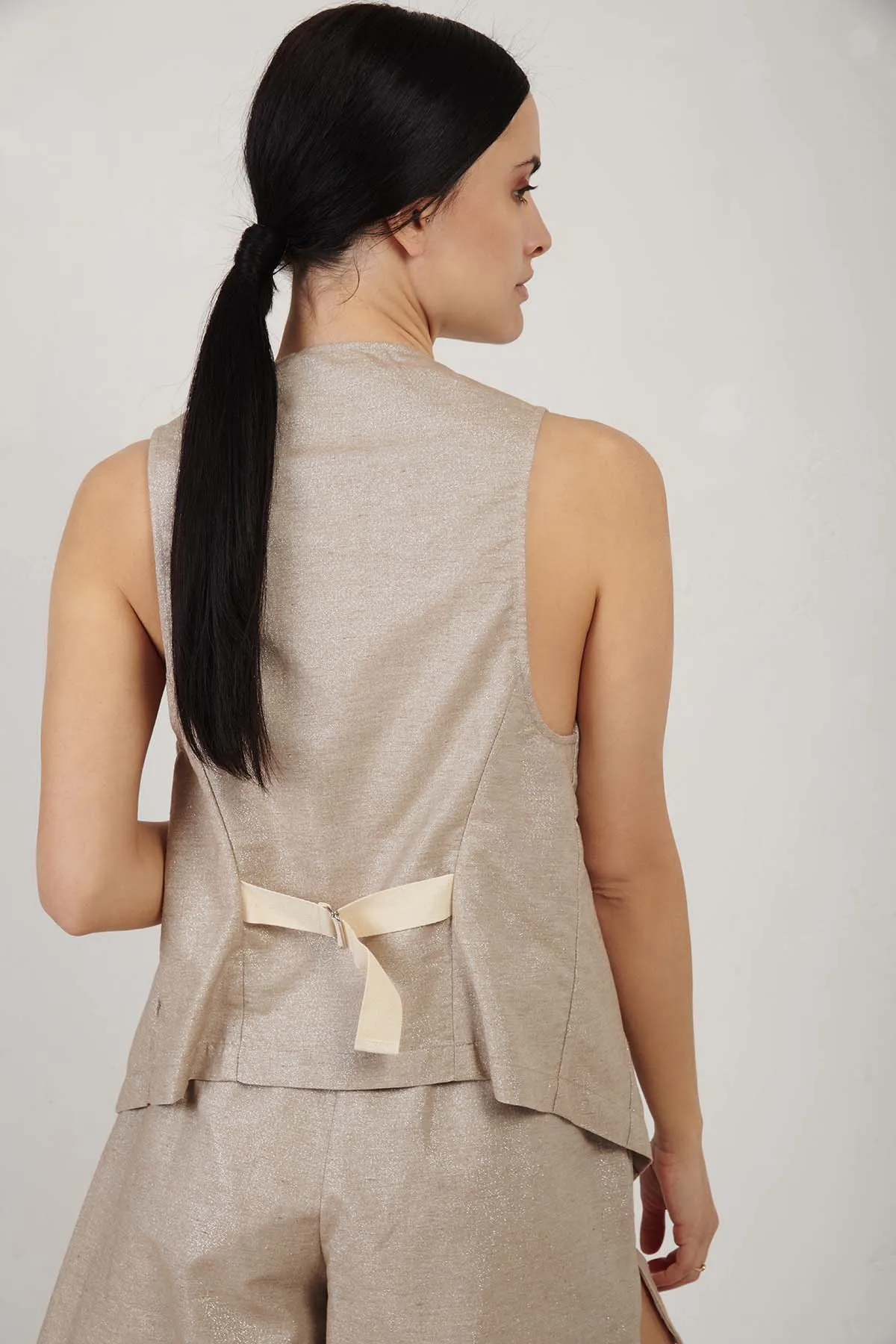 8PM gilet HUGO in tessuto lurex ecologico