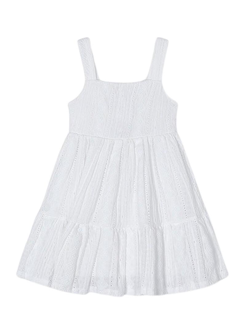 Abito bianco a maglia traforata