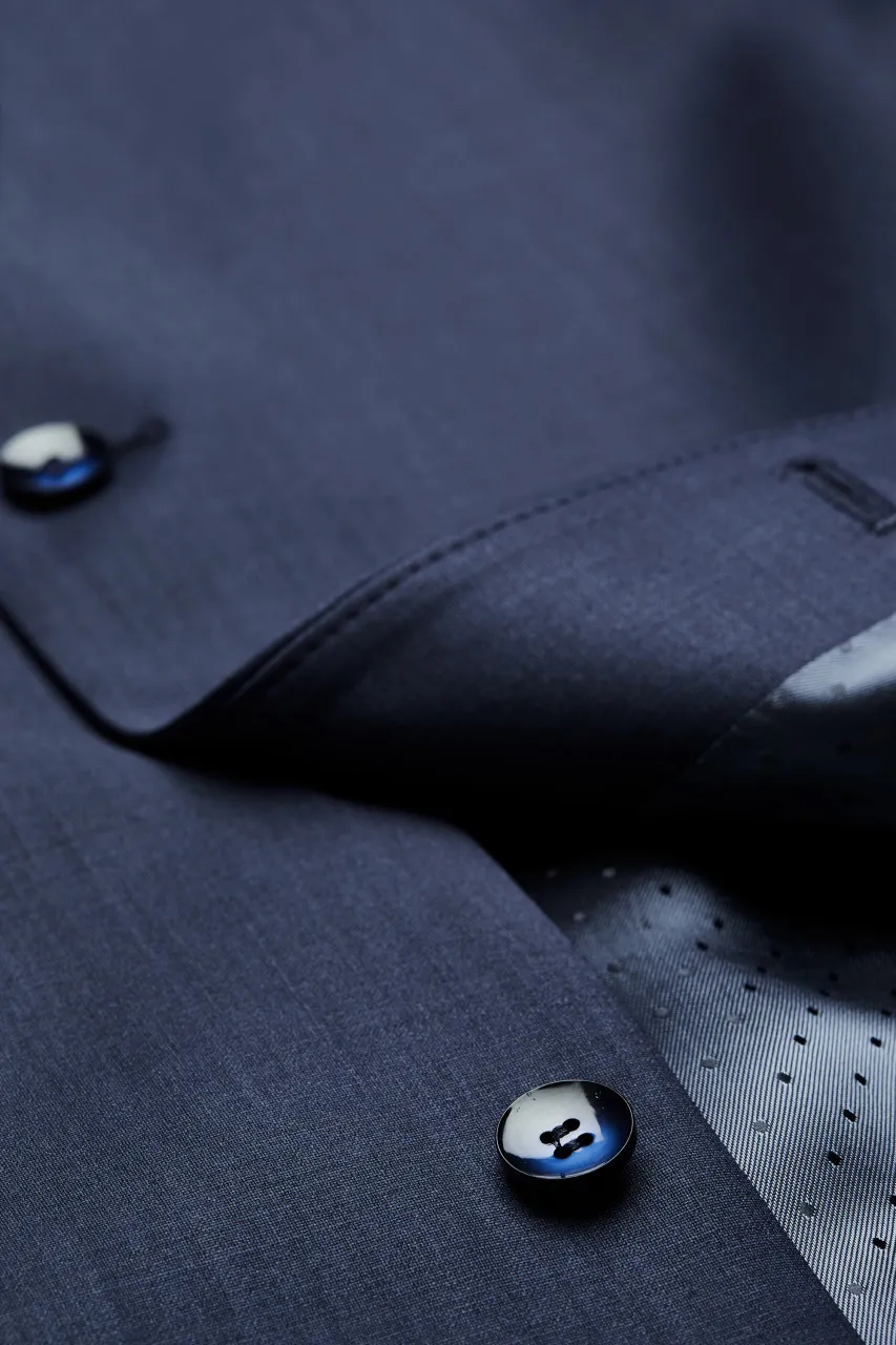 Abito elegante digel bluette slim fit con panciotto damascato