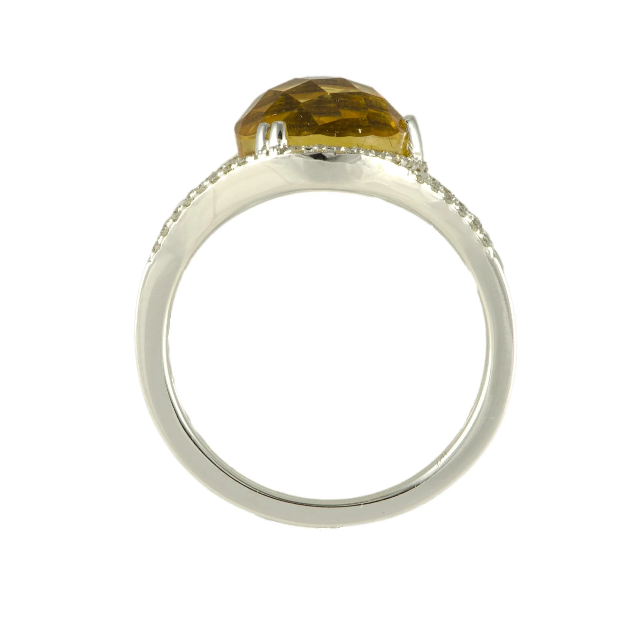 ANELLO IN ORO BIANCO E DIAMANTI CT 0,26 MIS 15