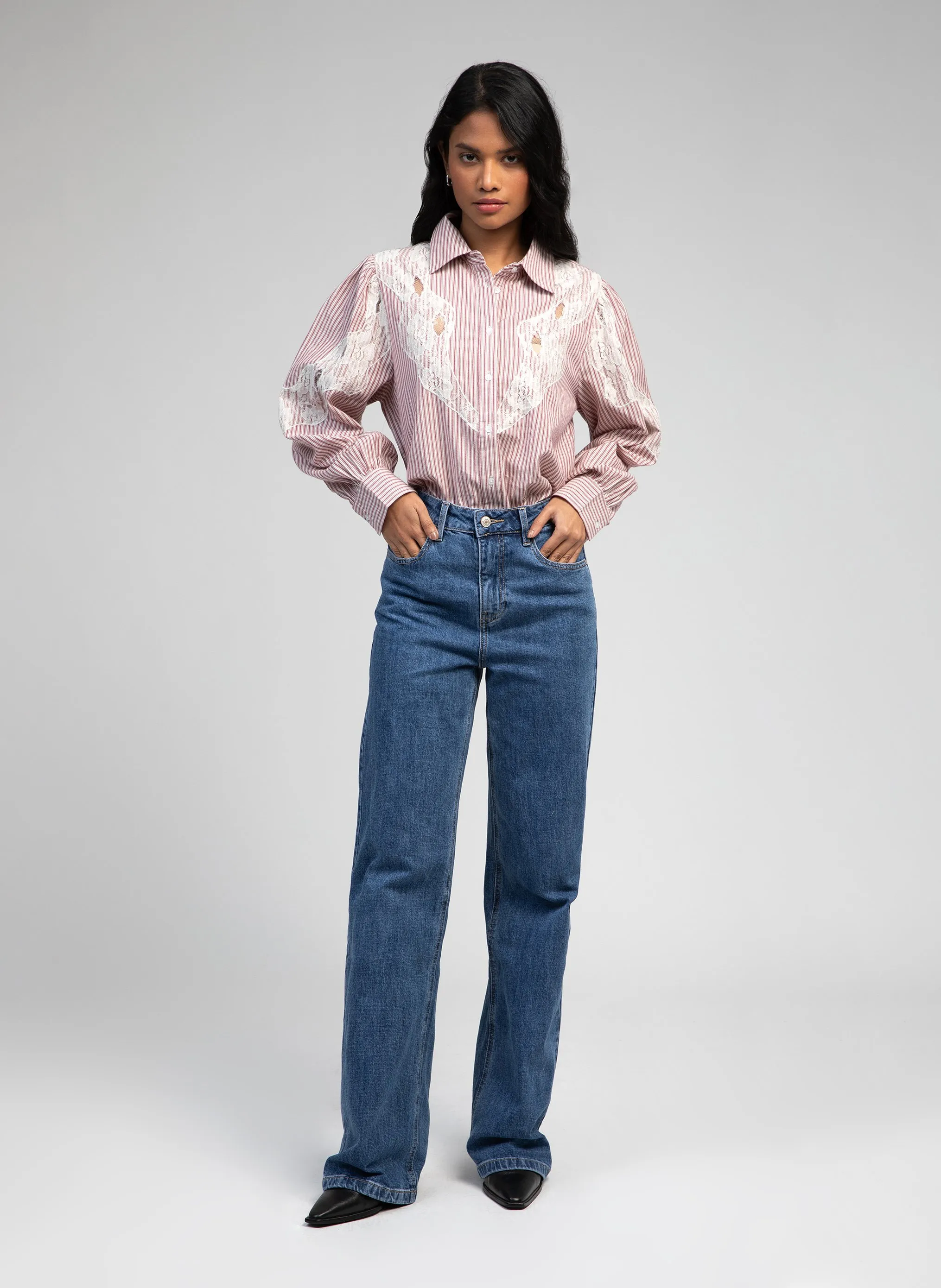  AN'GE   SAIDE - Camicia in pizzo di cotone | 