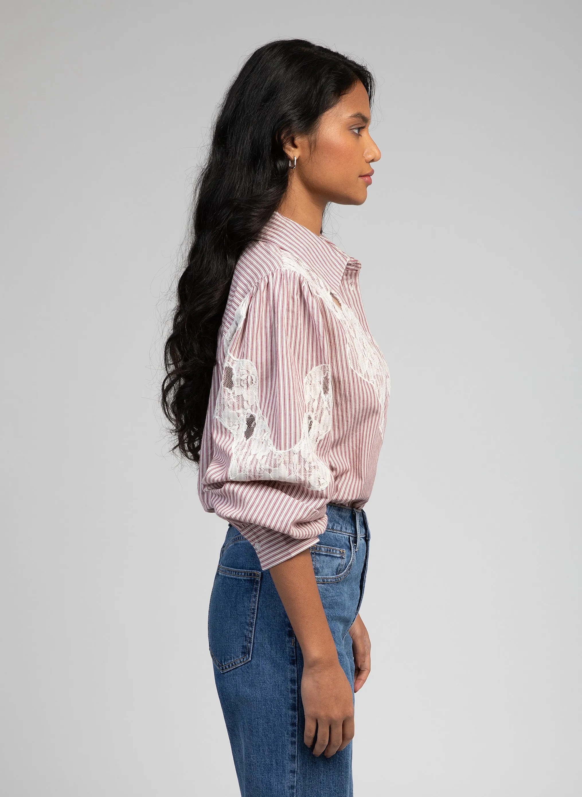  AN'GE   SAIDE - Camicia in pizzo di cotone | 
