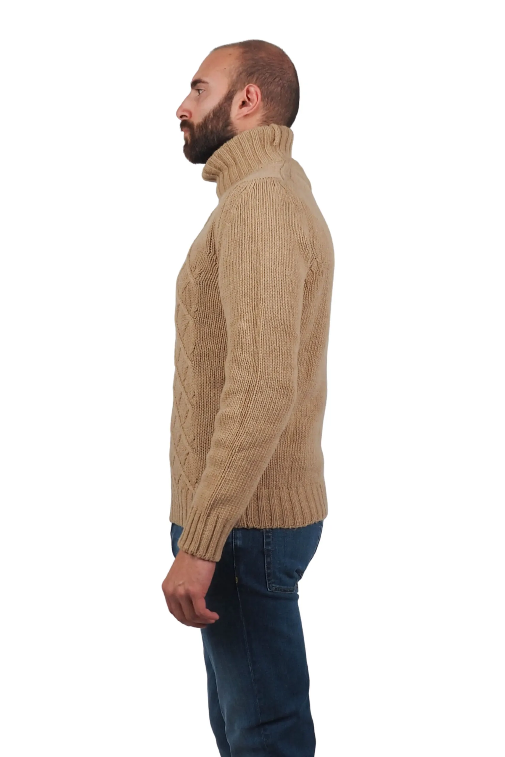 AT.P.CO maglia beige a trecce uomo