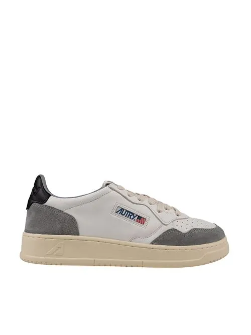 AUTRY     Sneakers Autry Medalist Low in pelle di capra e suede Bianco/Grigio