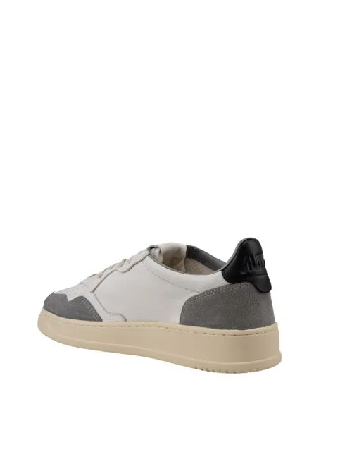 AUTRY     Sneakers Autry Medalist Low in pelle di capra e suede Bianco/Grigio