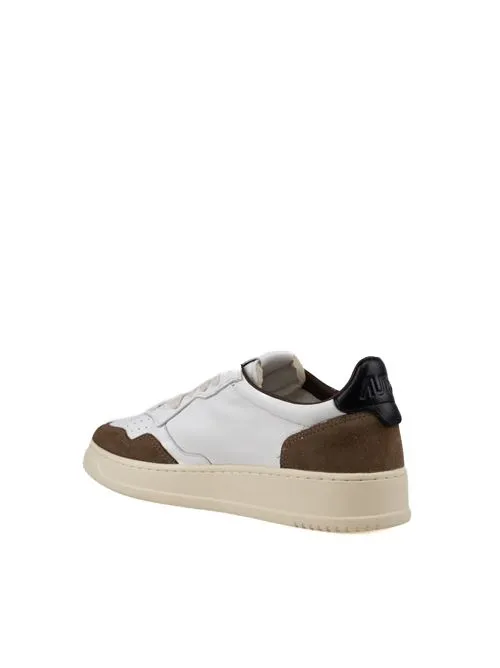 AUTRY     Sneakers Autry Medalist Low in pelle di capra e suede Bianco/Marrone