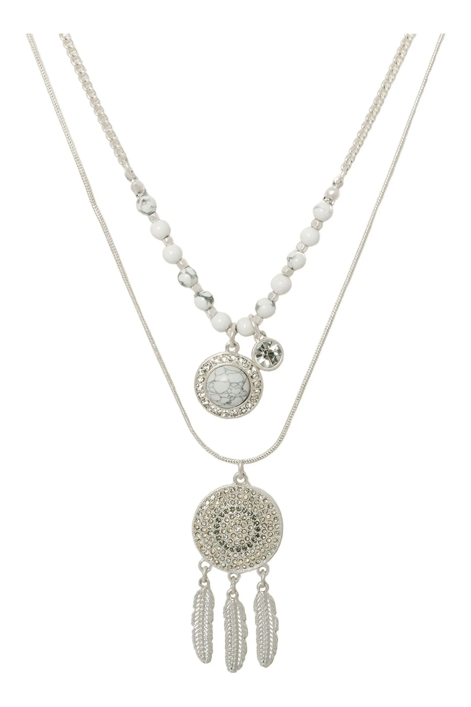 Bibi Bijoux Argento - Collana multifilo tono su dreamcatcher