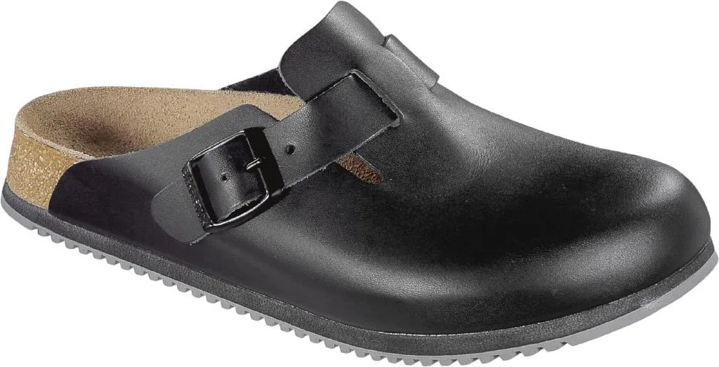 Birkenstock 060196 Boston SL black, Natural Leather 