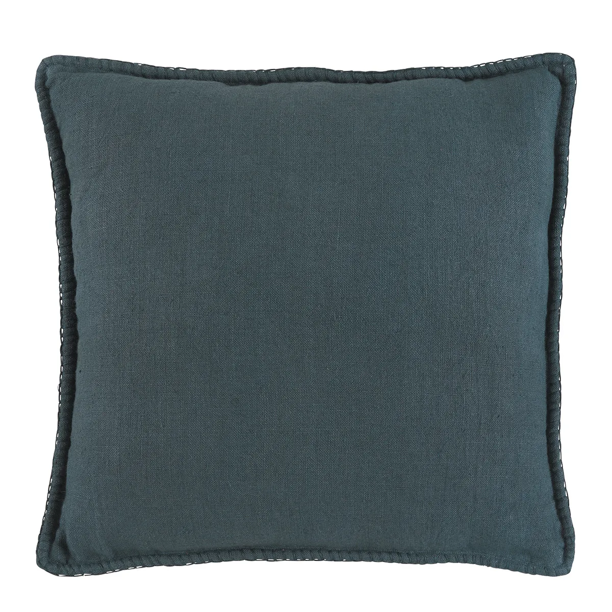  BLANC D'IVOIRE   LOUISE - Coussin louise lin - pétrole | Gris