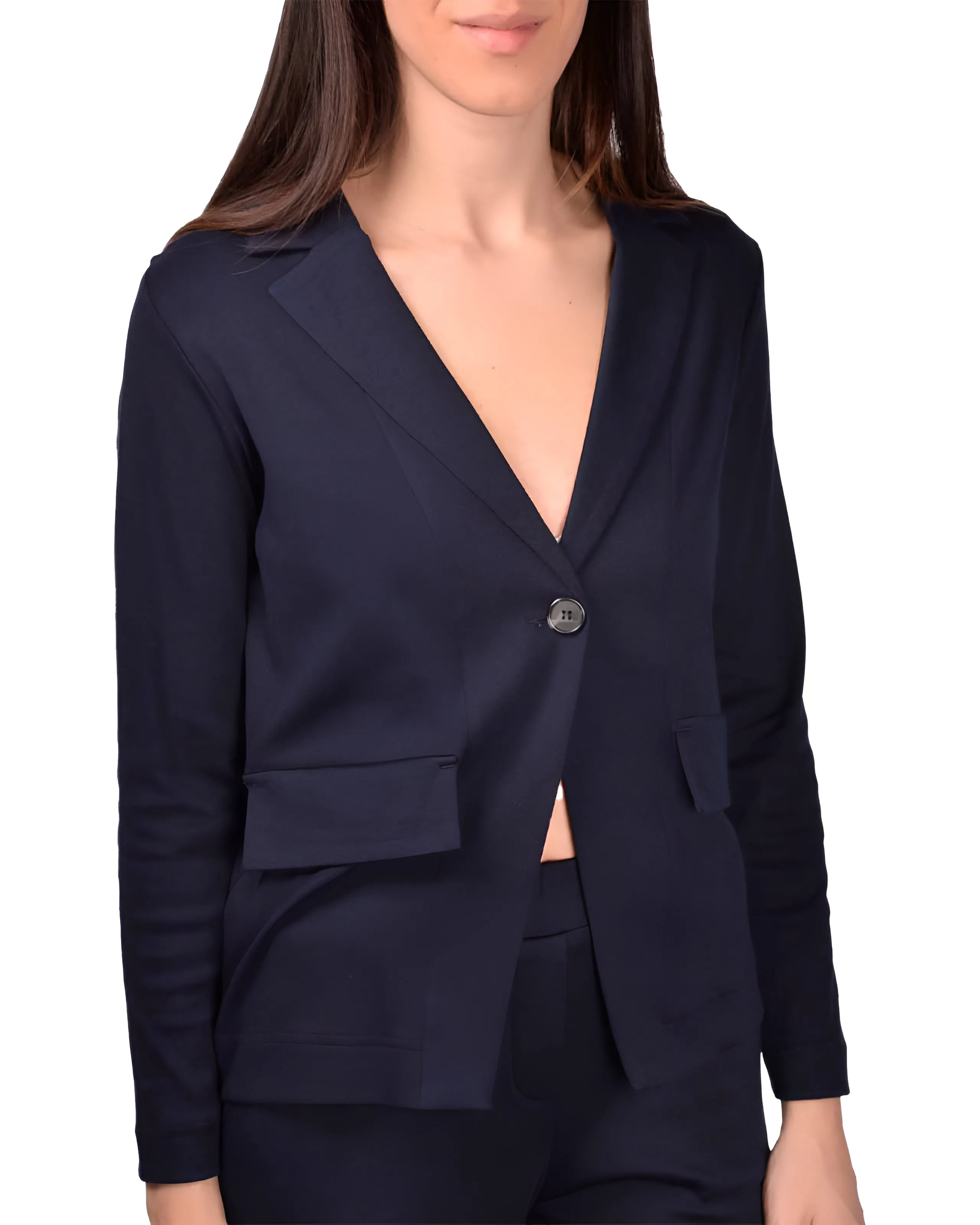 Blazer monopetto cotone blu
