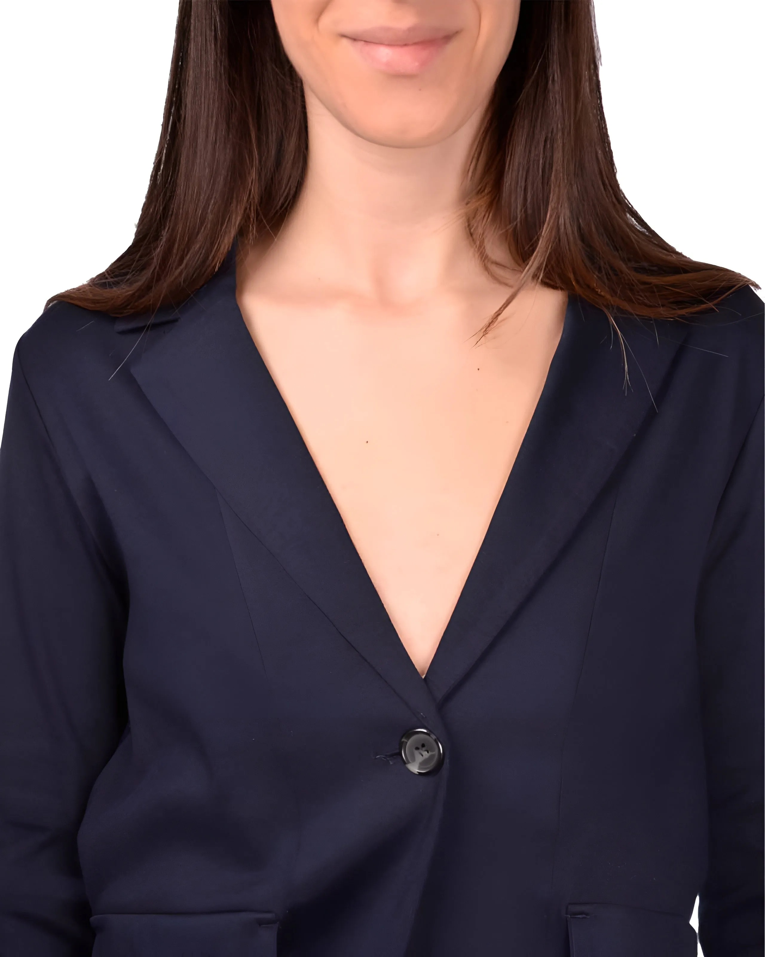 Blazer monopetto cotone blu