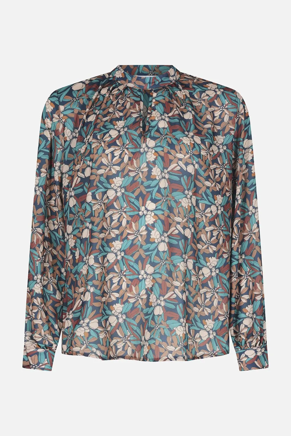 Blusa collo alto fantasia
