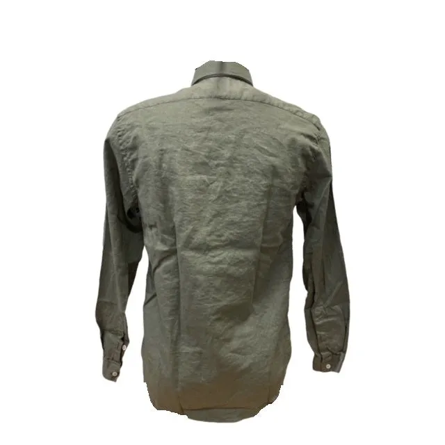Bomboogie Camicia uomo con colletto Francese in Lino e Cotone manica lunga SM6402TLITP 32 army green