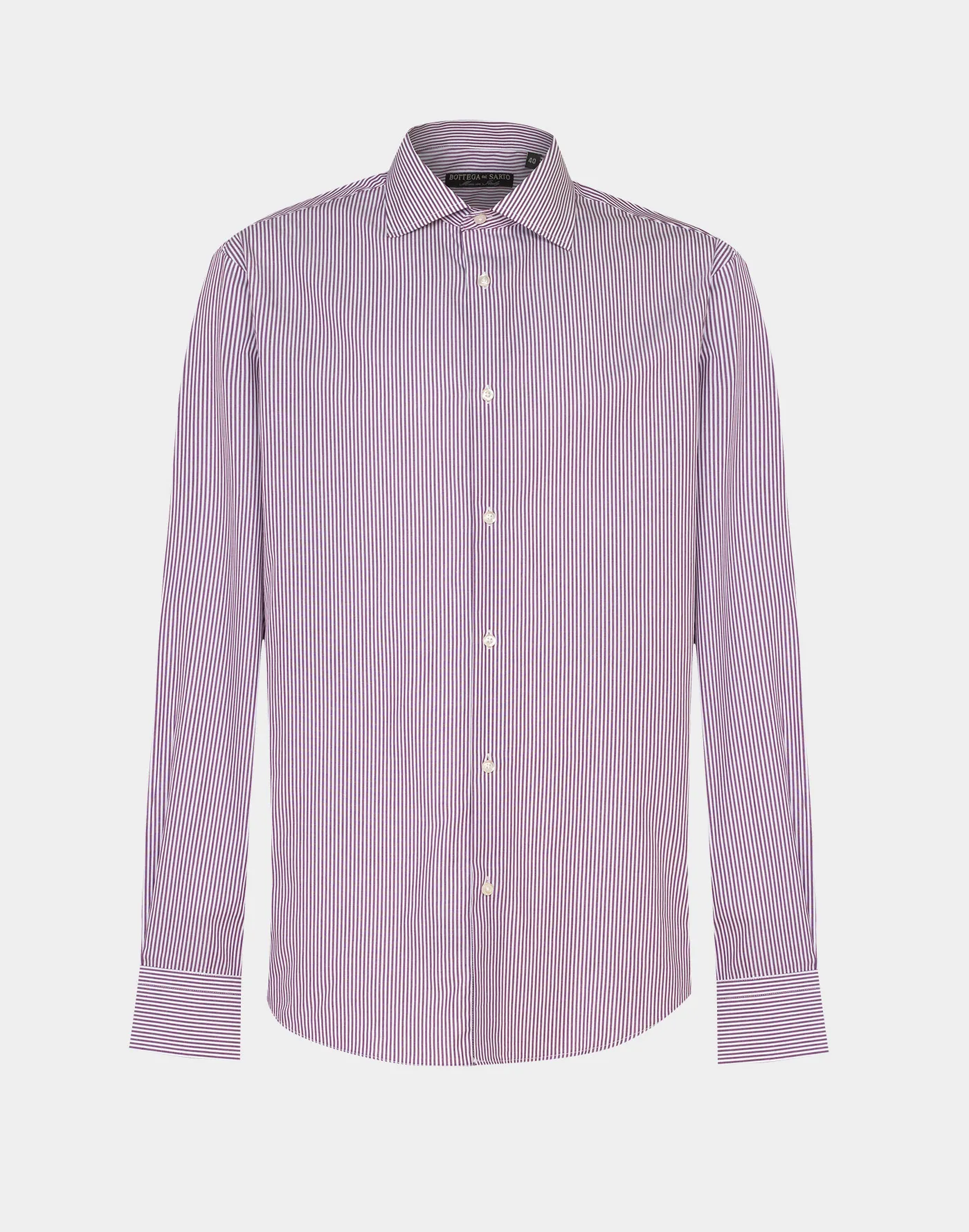 Bordeaux Diagonal Striped Cotton Twill Regular Fit Shirt