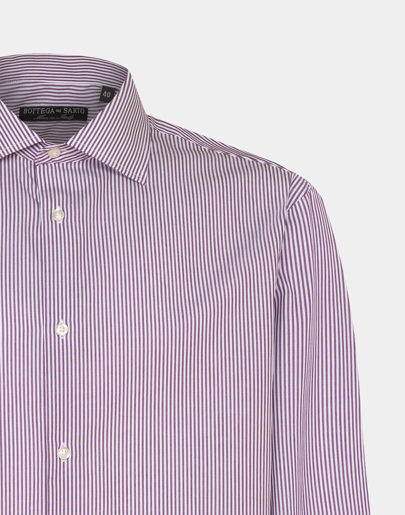 Bordeaux Diagonal Striped Cotton Twill Regular Fit Shirt