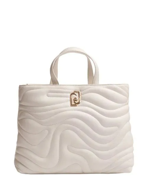 BORSA A MANO LIU JO TRAPUNTATA A ONDE BIANCO AA4084 E0036 OFF WHITE