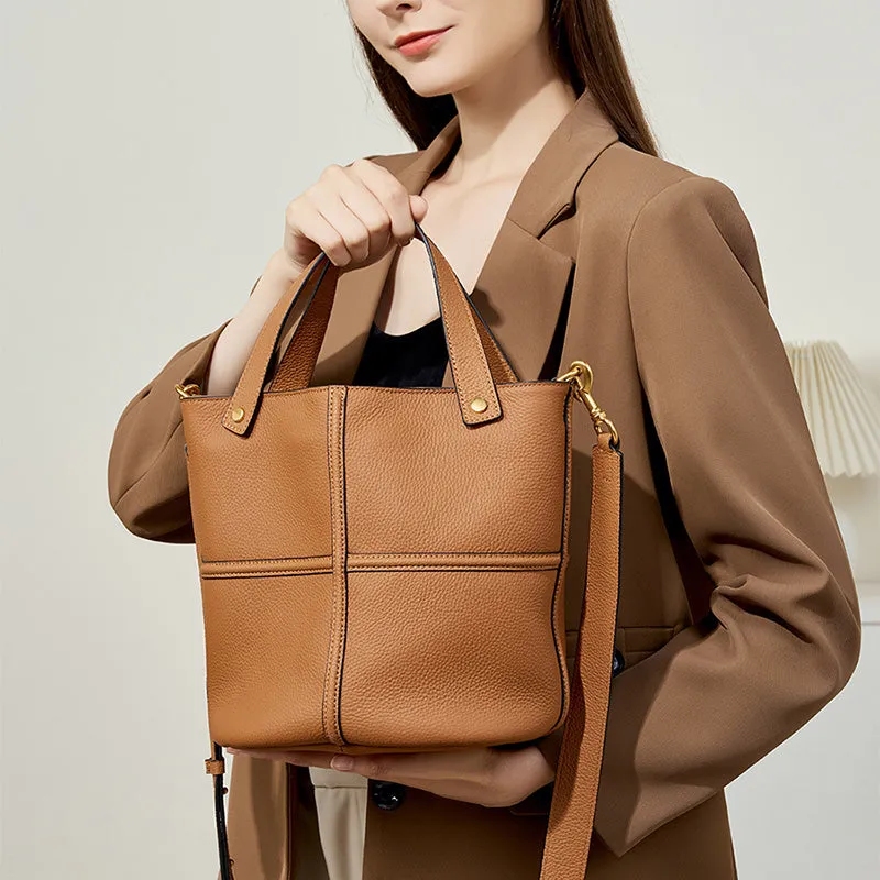 Borsa a secchiello a tracolla in pelle Fashoin da donna