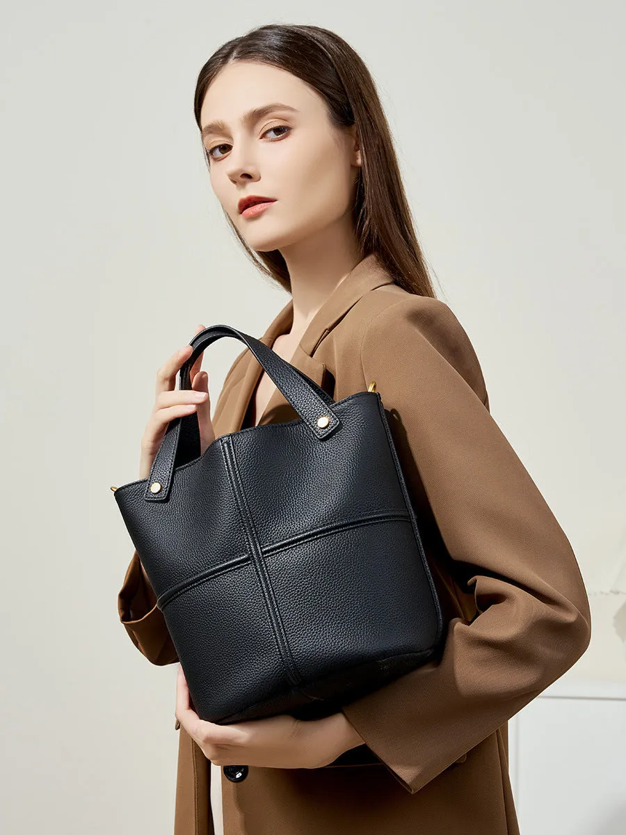 Borsa a secchiello a tracolla in pelle Fashoin da donna