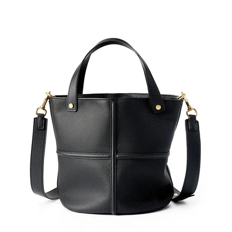 Borsa a secchiello a tracolla in pelle Fashoin da donna