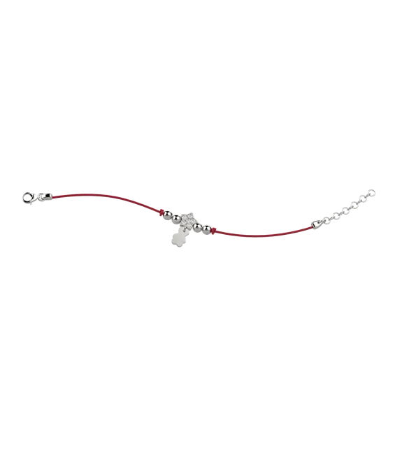 Bracciale Bambino Bambina Gioielli Nanan Bijou laccio rosso Stella argento nan0168