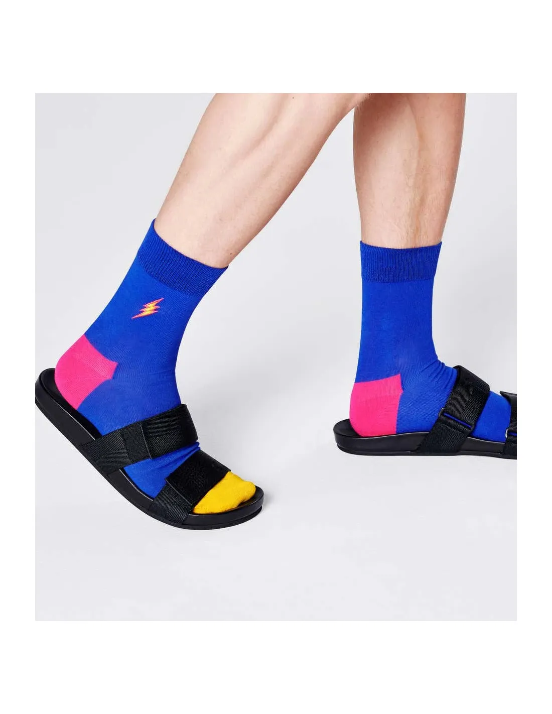 Calzini Unisex Embroidery Flash1/2 Crew Happy Sock