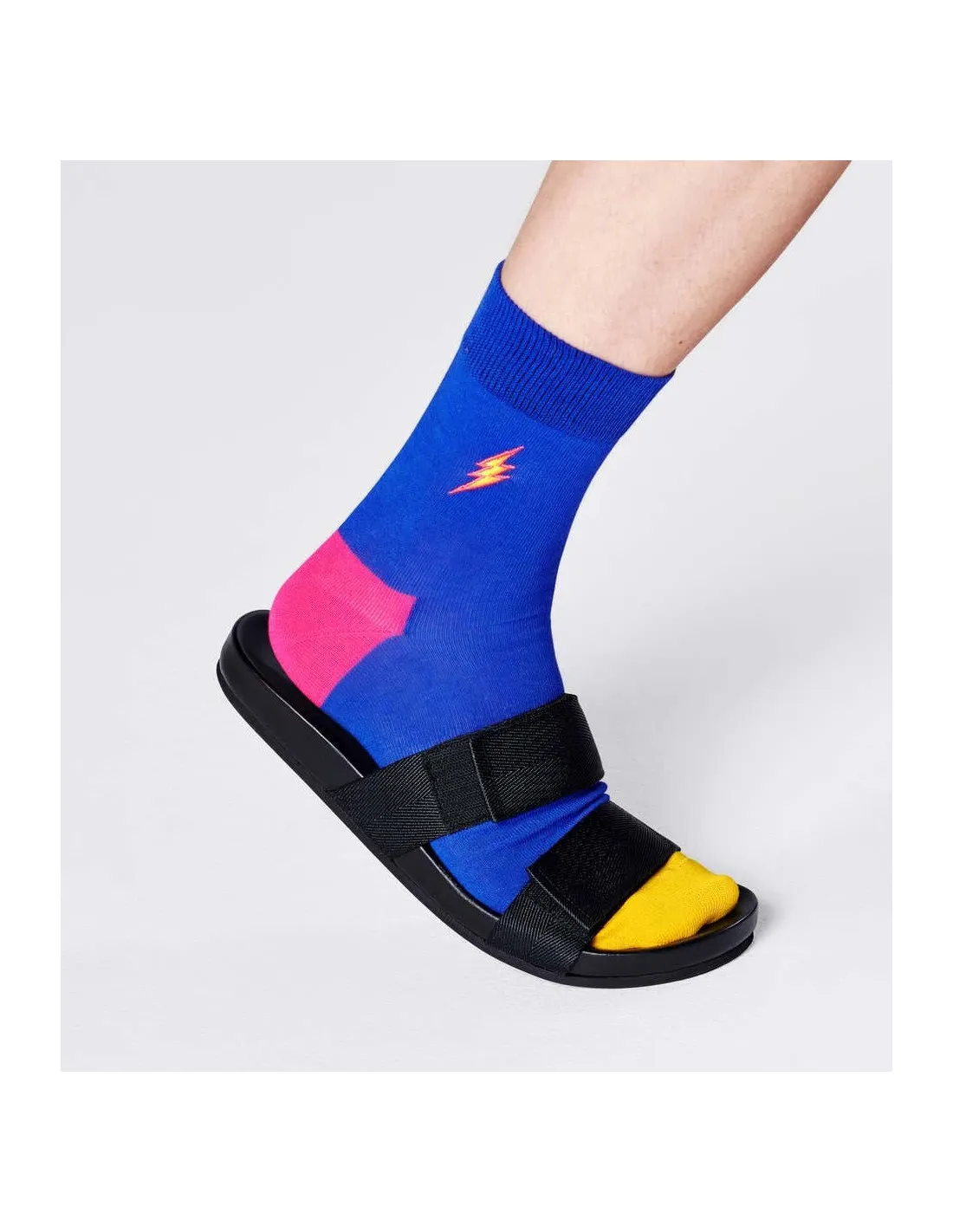 Calzini Unisex Embroidery Flash1/2 Crew Happy Sock