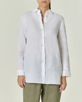 Camicia bianca lunga in lino