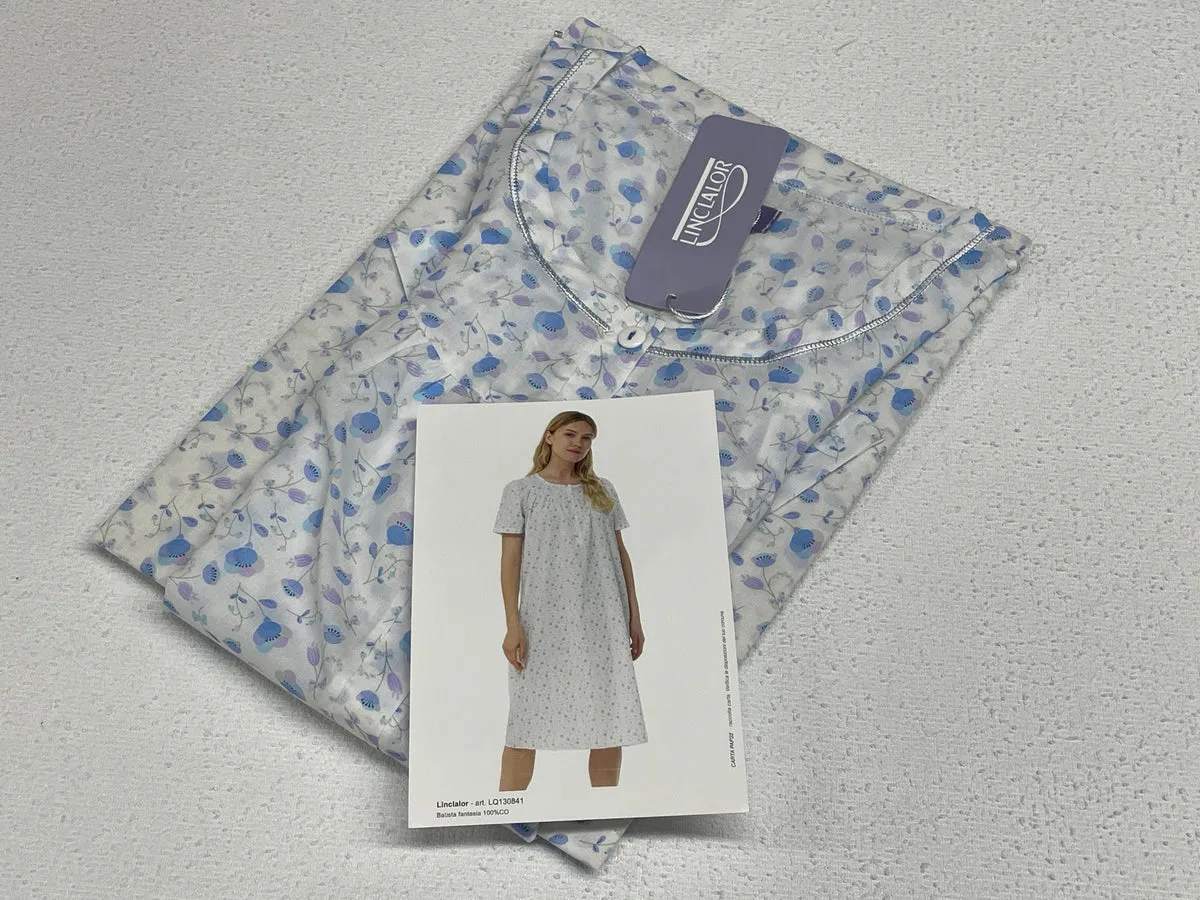 Camicia da notte in battista di cotone 100% Linclalor