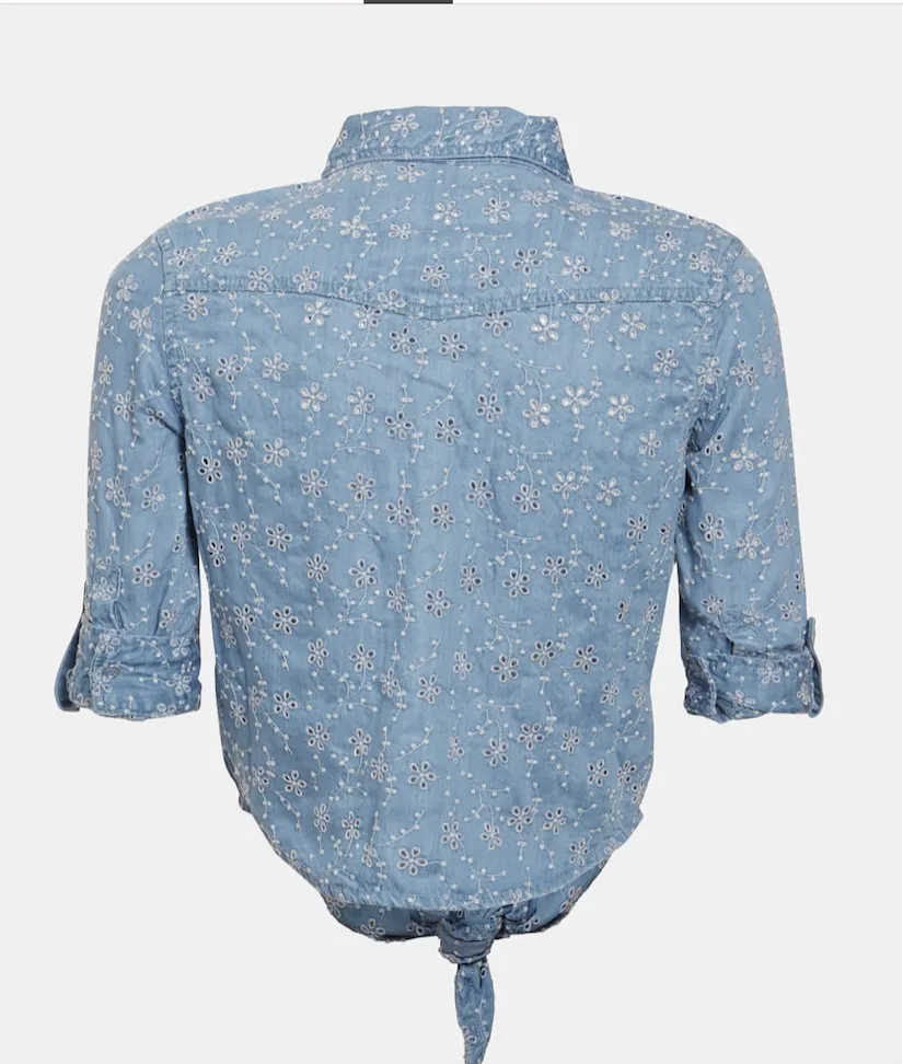 Camicia Guess donna effetto pizzo sangallo W2GH07D4MQ3