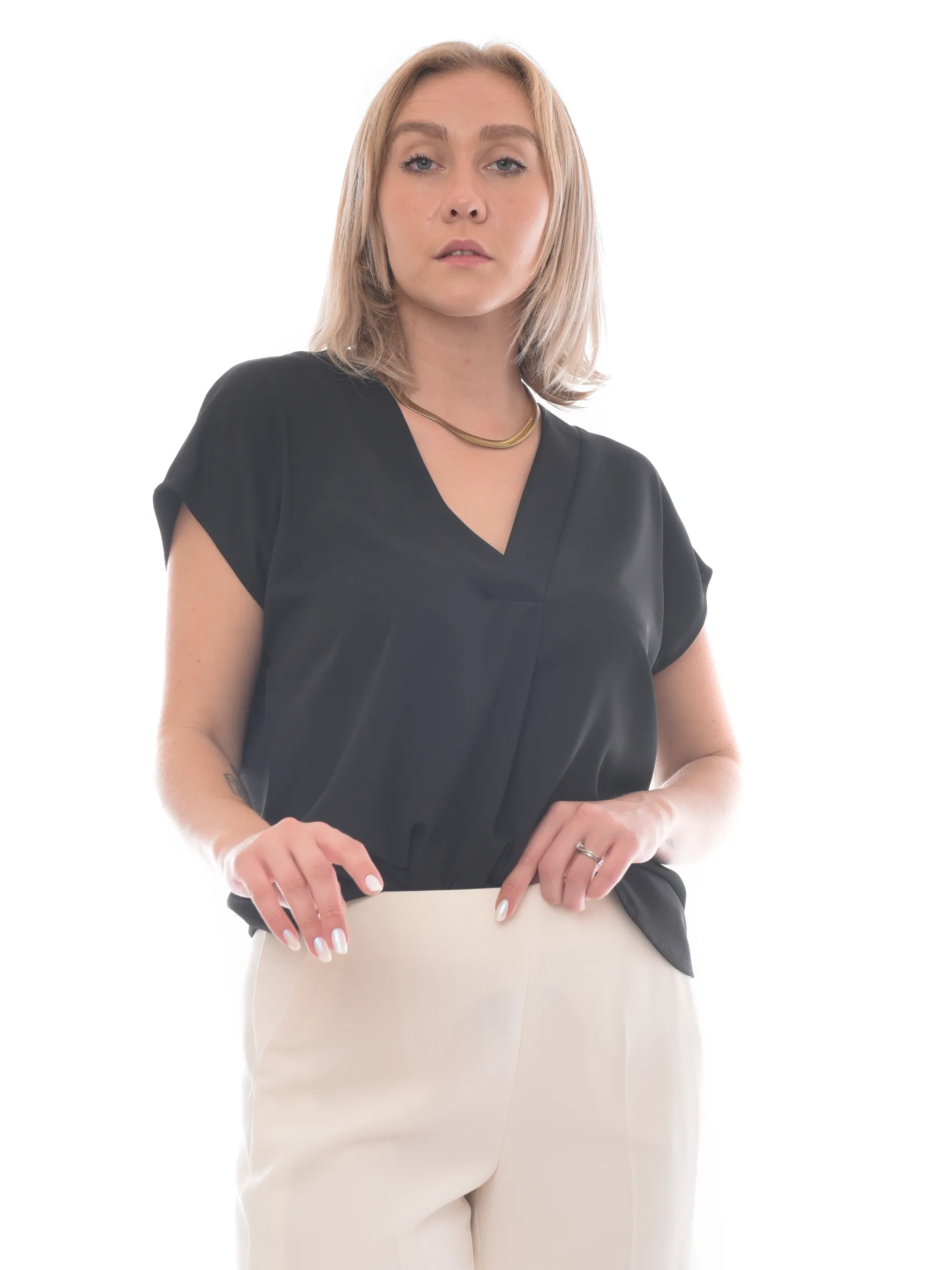 camicia in satin fluido