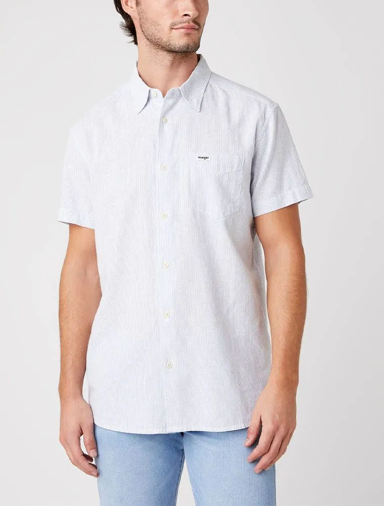 Camicia Manica Corta Casual Wrangler - Blue