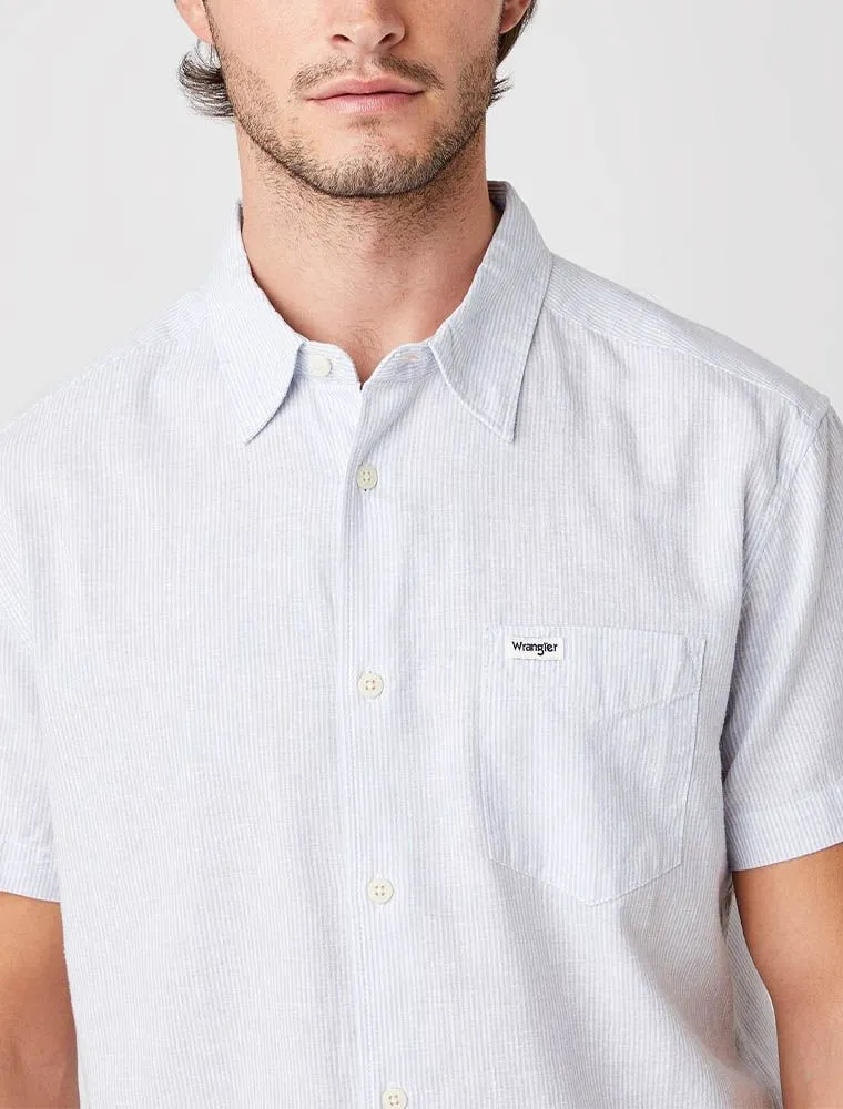 Camicia Manica Corta Casual Wrangler - Blue