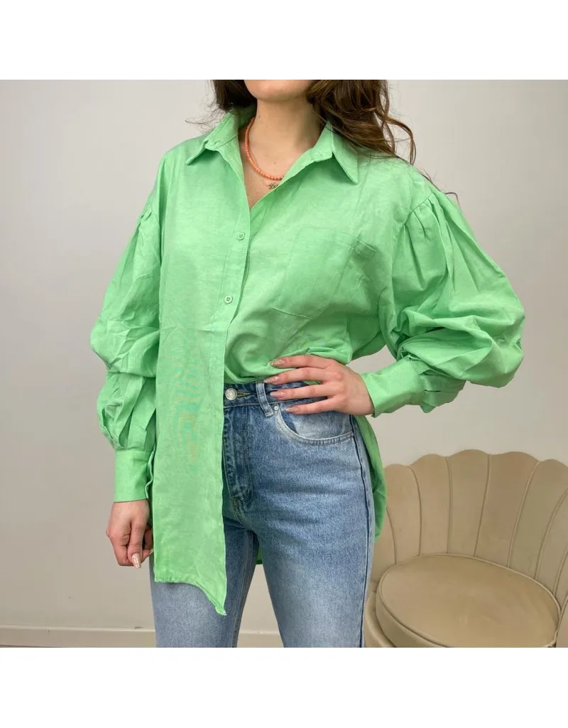 CAMICIA PUFF SLEEVE VERDE