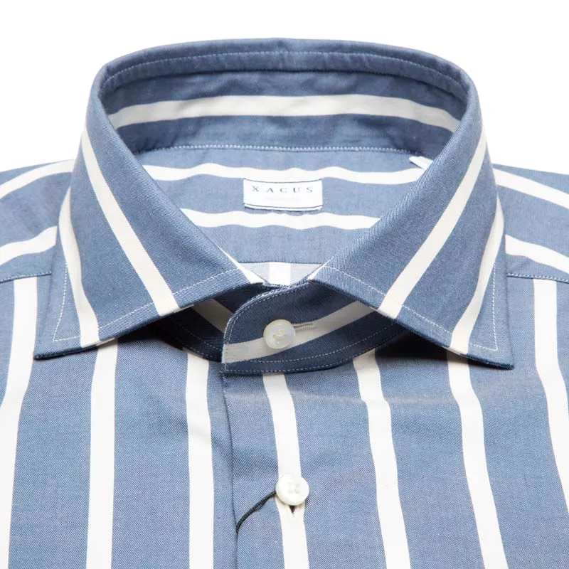 Camicia Tailor Fit blu a righe 
