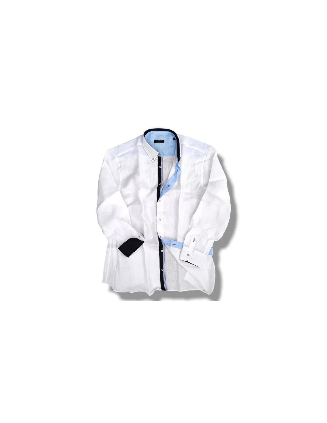 Camicia uomo 100% lino taglie forti Maxfort BIANCA
