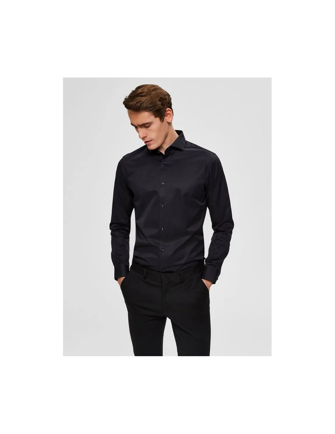 Camicia uomo Slhslimsel Pelle Selected
