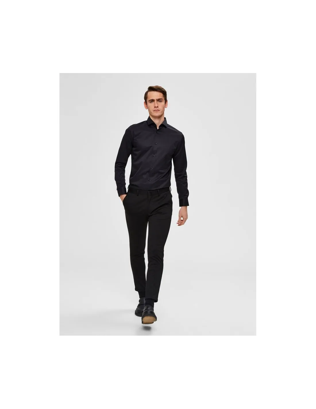 Camicia uomo Slhslimsel Pelle Selected