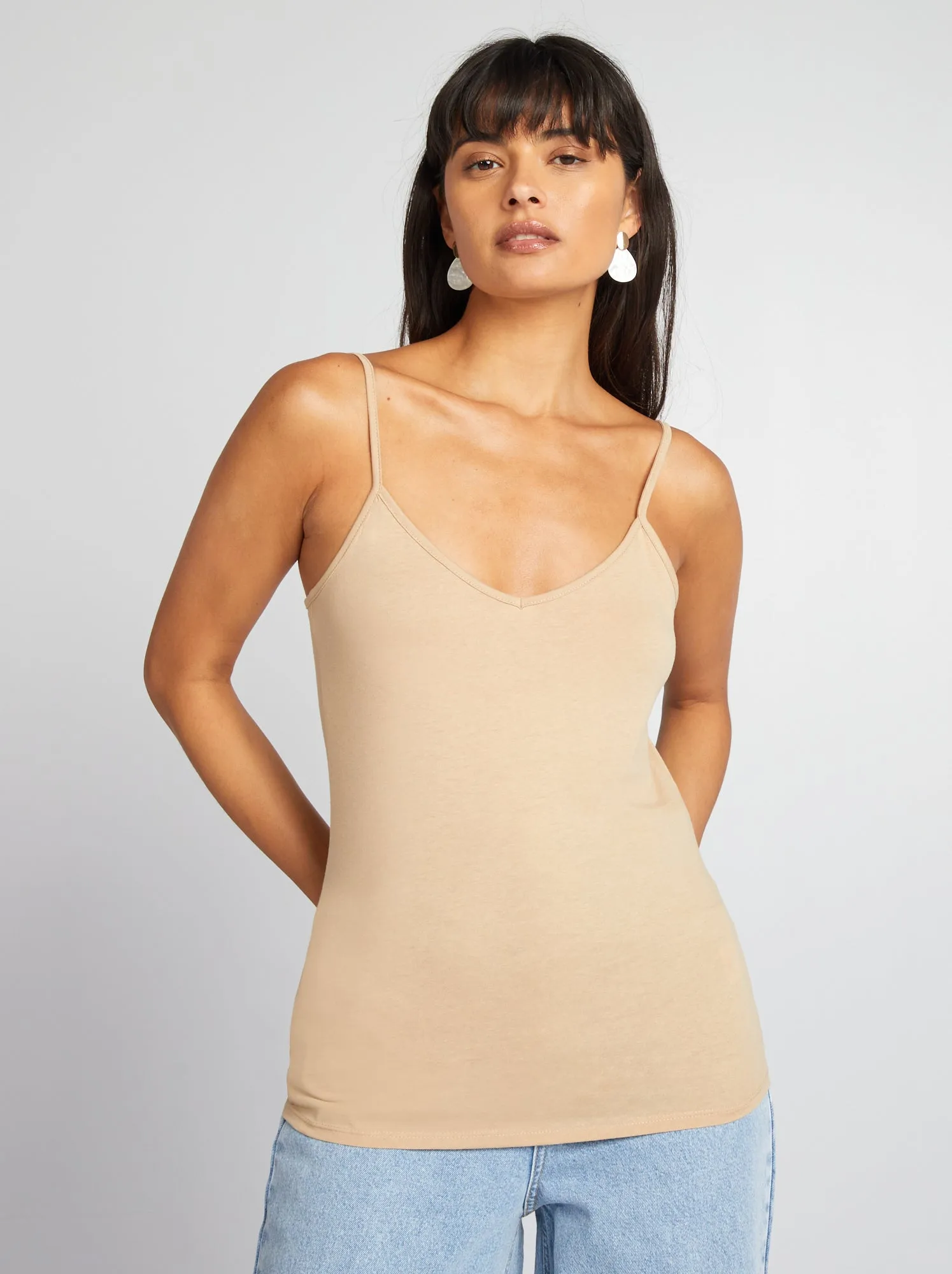 Canotta spalline sottili - BEIGE
