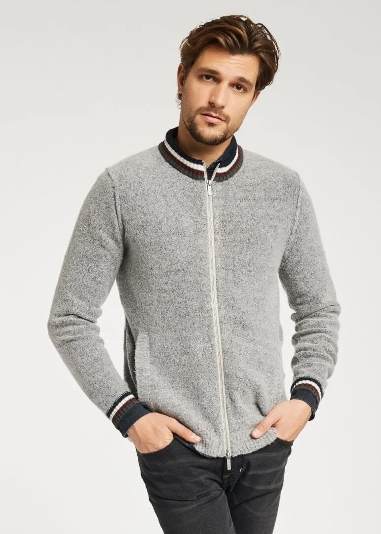 Cardigan con bordi a righe