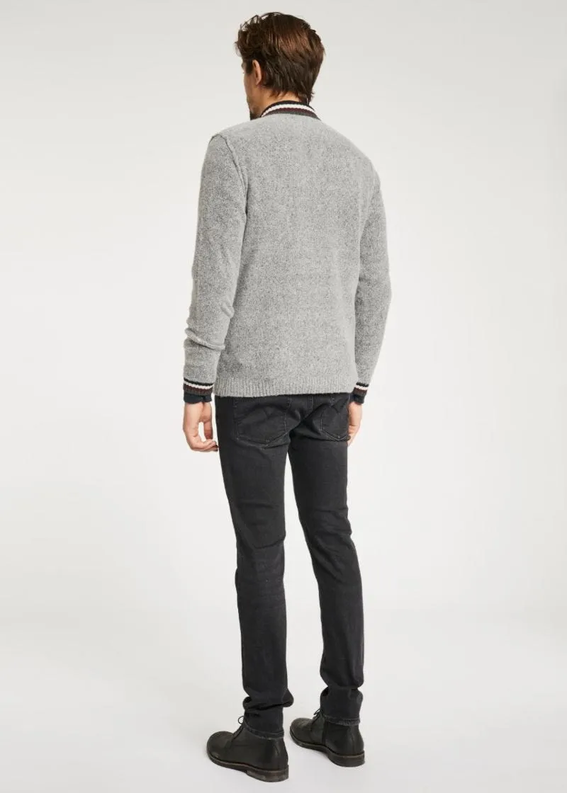 Cardigan con bordi a righe