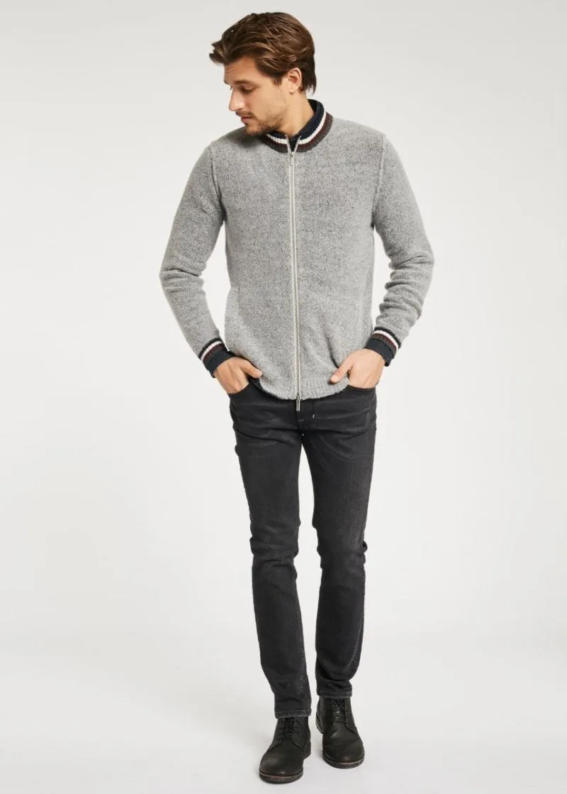 Cardigan con bordi a righe