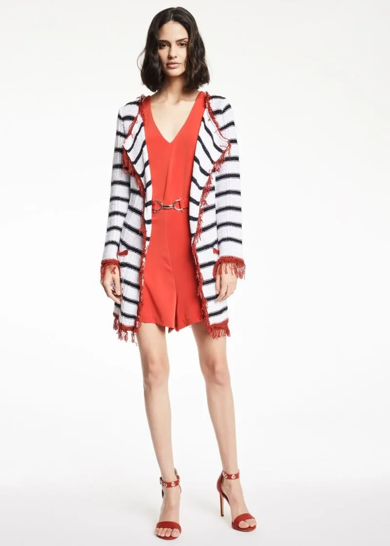 Cardigan con motivo a righe