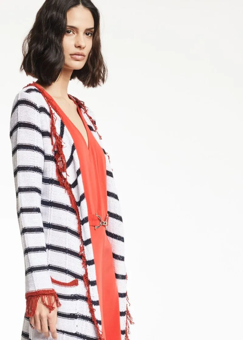 Cardigan con motivo a righe