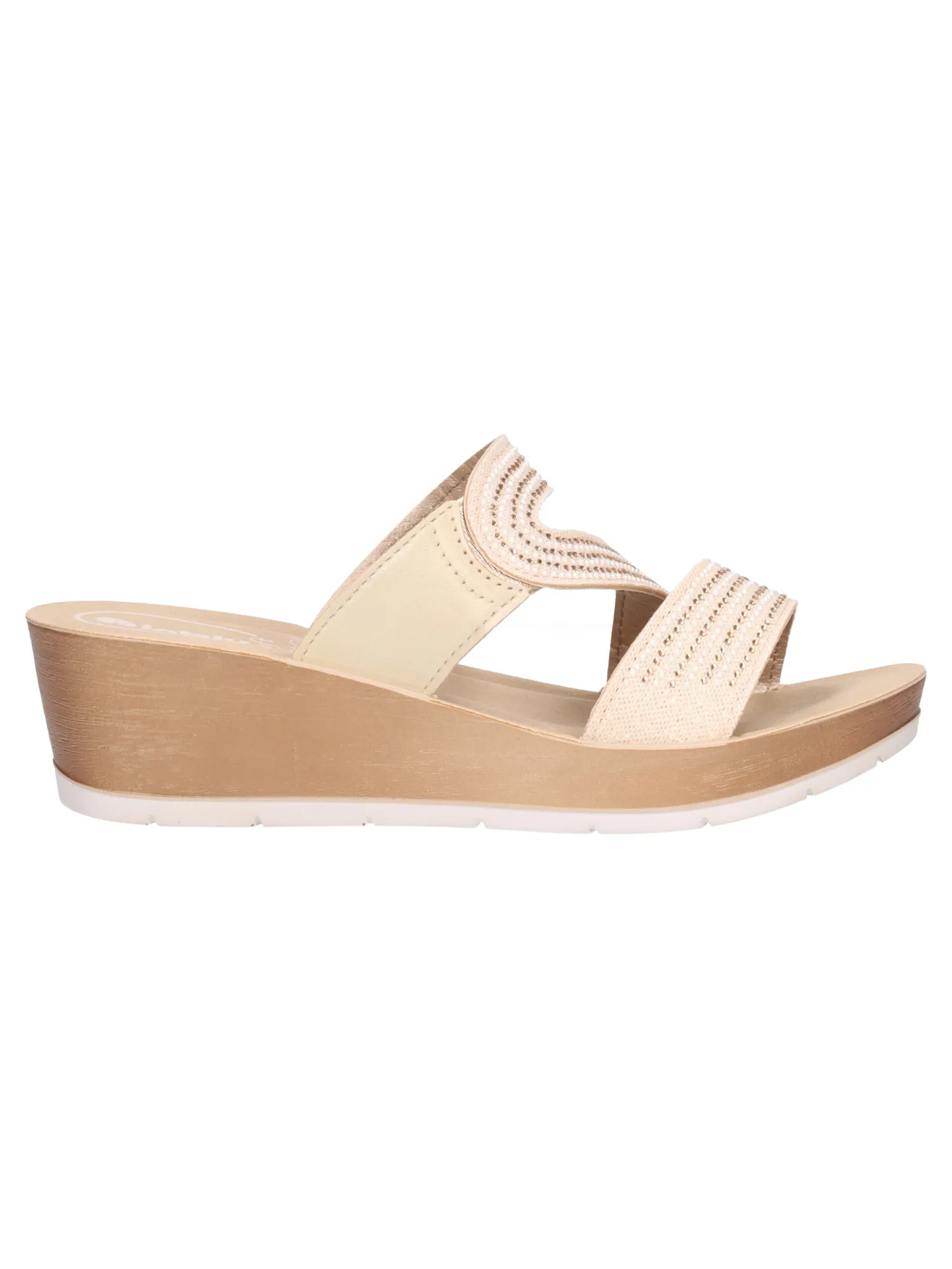 Ciabatta con zeppa Inblu da donna platino